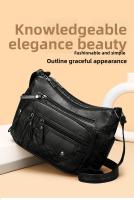 Bolso De Hombro Para Mujer De Cuero Suave Con Múltiples Bolsillos De Cierre De Cremallera Estilo Casual Para Trabajo Y Citas - details 0