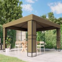 vidaXL Cenador con Doble Techo Carpa para Fiestas Bodas Toldo Jardín Color Taupé,  Blanco,  Antracita y mas - details 2