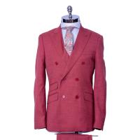 BLANCO NUMERO UNO - Traje Cruzado Rojo - Elegante y Moderno - Alta Calidad - Color Vibrante - details 0