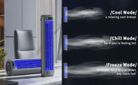 Ventilador de aire acondicionado portátil para montar en la pared, ventilador sin aspas de 3,5*3,3*12,28 pulgadas con 3 velocidades y pantalla táctil LED, adecuado para dormitorio, cocina, baño - details 0