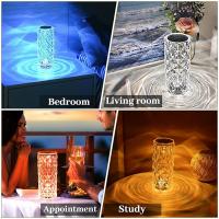 Lámpara De Mesa Recargable Con 16 Colores RGB LED Tocador De Cristal Toque Cambio De Color Para Decoración De Navidad Y Dormitorio - details 4