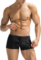 Pantalones De Baño Para Hombre Con Bolsillo Cerrado Y Malla Interior Estilo Boxer Brief Leggings Cuadrados Traje De Baño - details 1