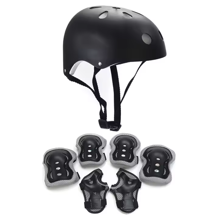 Juego De Protección Deportiva Para Niños Y Niñas 7PCS Esquísatecato Con Casco Patines Y Scooter Equipamiento De Protección Para Ciclismo Patinaje Y Esquí - 1