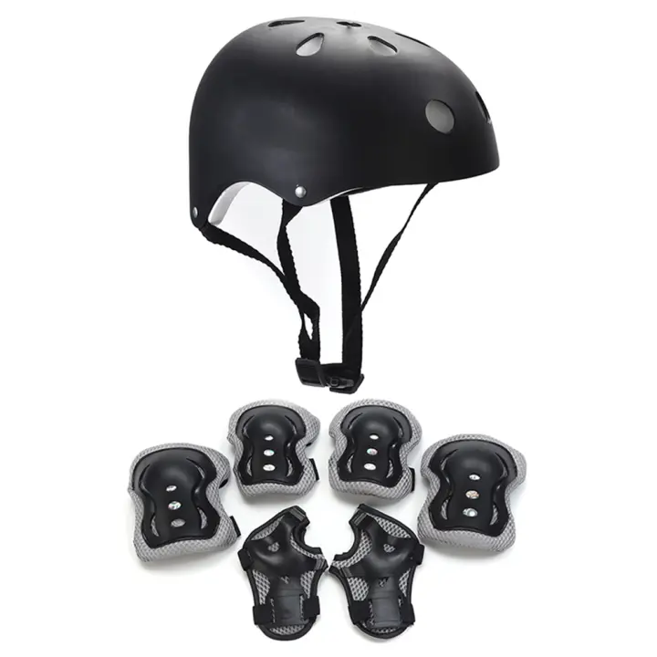 Juego De Protección Deportiva Para Niños Y Niñas 7PCS Esquísatecato Con Casco Patines Y Scooter Equipamiento De Protección Para Ciclismo Patinaje Y Esquí - 1