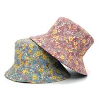 Sombrero De Buho De Panales Para Mujer 2024 Moda Impresión Floral Algodón Reversible Protección Solar Estilo Casual - details 5
