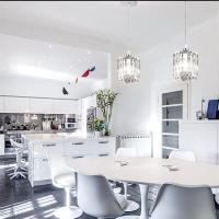 Lámpara Colgante De Cristal Y Hierro Cromado Estilo Minimalista Americano Para Sala De Estar Comedor Barra Dormitorio Estudio Pasillo 110V - details 0