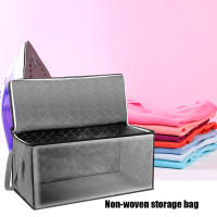 Large Capacity Clothes Storage Bag Non-Woven Foldable Quilt Storage Bag with Lids Zipper Wardrobe Clothing Organizer Sorting Box - details 3