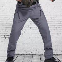 Pantalones Tácticos Livianos Edición Reforzada Para Hombre Outdoor Casual Pantalones Elásticos De Trabajo Verano Commuting Pantalones Rectos - details 4