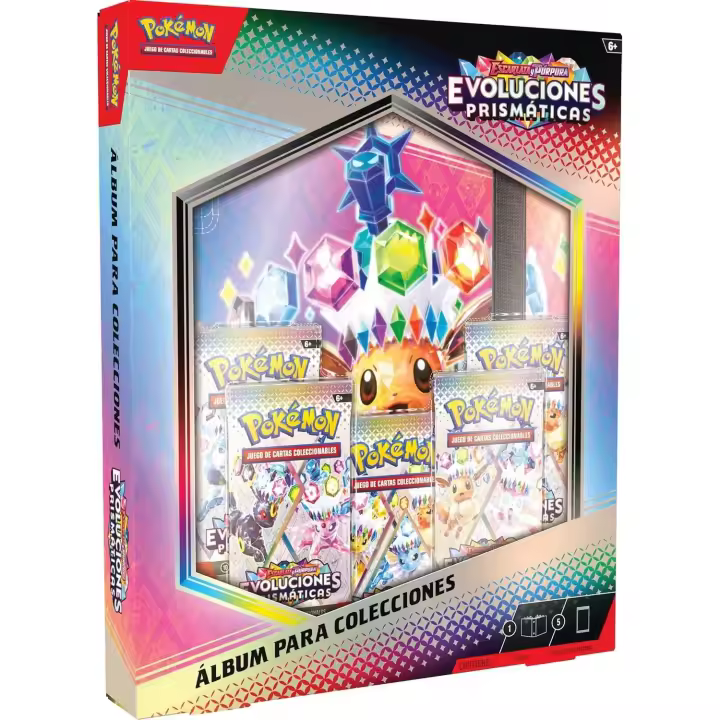 JCC Pokémon: Álbum para Colecciones de Escarlata y Púrpura-Evoluciones Prismáticas (Álbum para 378 Cartas y 5 Paquetes de Mejora) - 1