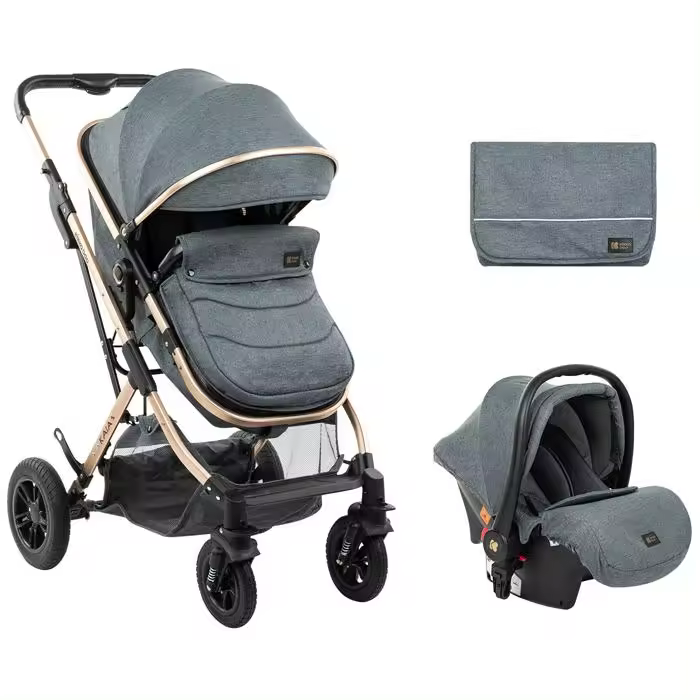 Carrinho de bebé 3 em 1 Kikka Boo Kaia Gris Oscuro - 1