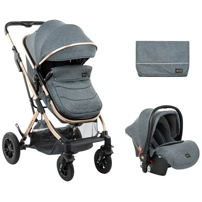 Carrinho de bebé 3 em 1 Kikka Boo Kaia Gris Oscuro - 1