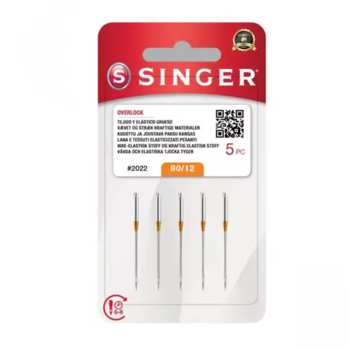 Aguja Singer (2022) para Overlock - Pack de 5 Agujas - Grosor 90/14 y 80/12 - 1