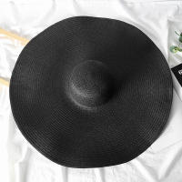 Sombrero De Playa Para Mujer Grande Y Plegable Con Protección UV Sombrilla De Verano De Paja Estilo Casual Para Bodas - details 6