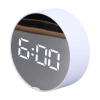 Reloj with Espejo Digital, Alarma, Pantalla Redonda Grande Blanca, Reloj LED portátil fácil de Ver para Oficina, dormitorio, Viajes W - details 2