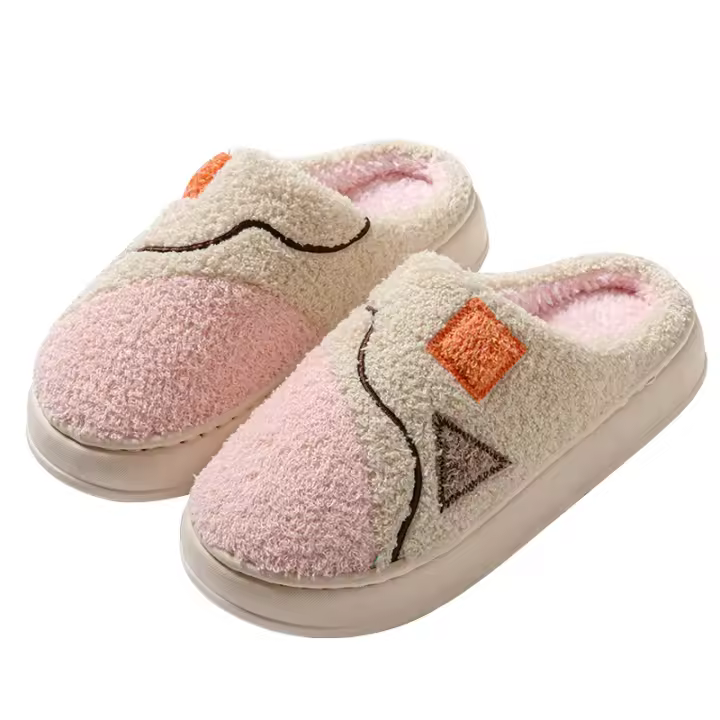 Zapatillas De Invierno Cálidas Con Dibujos De Gato Peluche Felpudo Punta Redonda Zapatos Para Mujer Interior Dormitorio Piso Zapatos Para Damas - 1