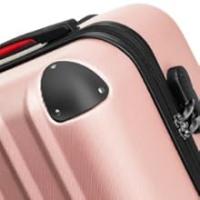 Juego de 3 Maletas Rígidas de Plástico ABS y 1 Neceser, Tamaños XL-L-M, Set Maletas Viaje con Ruedas de 360º Extraíbles, Cerradura de Combinación, Asas Laterales y Asa Telescópica - rosa - details 1