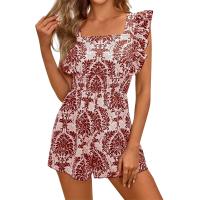 Rompers Sin Mangas Para Mujer Estilo Casual Verano Romper Overalls Con Estampado Moda Pantalones Cortos Ajustados Play Suits - details 1