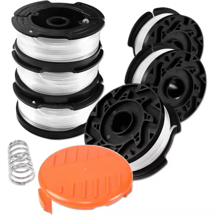 Carrete de hilo para recortadora Black and Decker, carrete de 6 hilos para recortadora con 1 cubierta de carrete y 1 resorte - 1