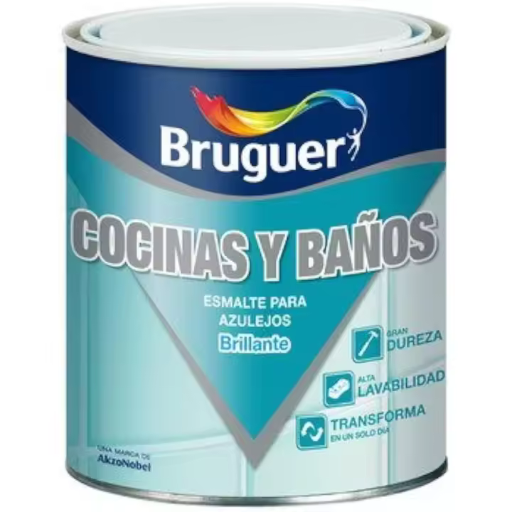 Bruguer Esmalte para azulejos cocinas y baños Azul pacífico 750 Ml - 1
