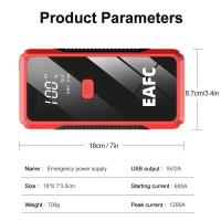 Arrancador portátil de batería de coche de 1200 A/600 A, dispositivo de arranque para baterías de emergencia de 12 V, 4,0 L y 2,0 L - details 7