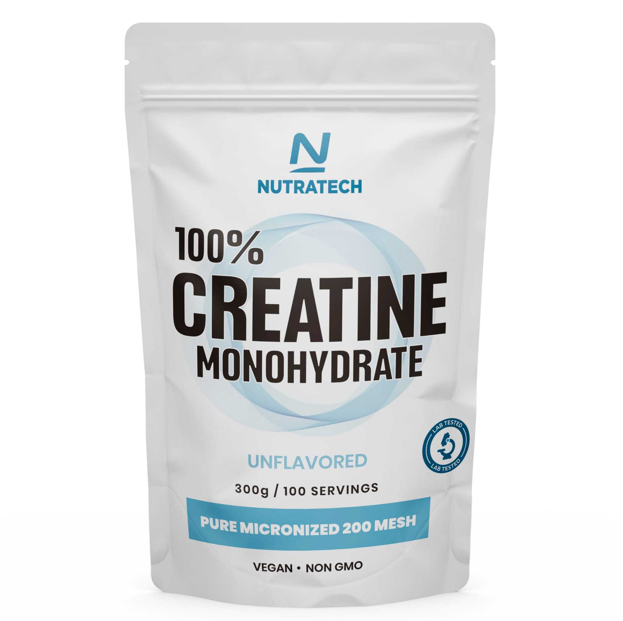 100% creatina monohidrato -Nutratech | Fácil disolución |  Alta biodisponibilidad | Vegano | Alta calidad | Sin aditivos