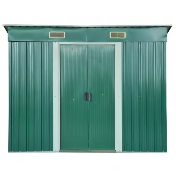Casa de Puerta escarpada en metal Ezooza 237x119x181 cm en hoja Verde - 1