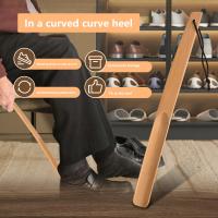 Cremallera De Zapatos De Madera Sólida De 38cm Con Mango Largo Auxiliar De Zapatos Para Ancianos Accesorios De Zapatos - details 1