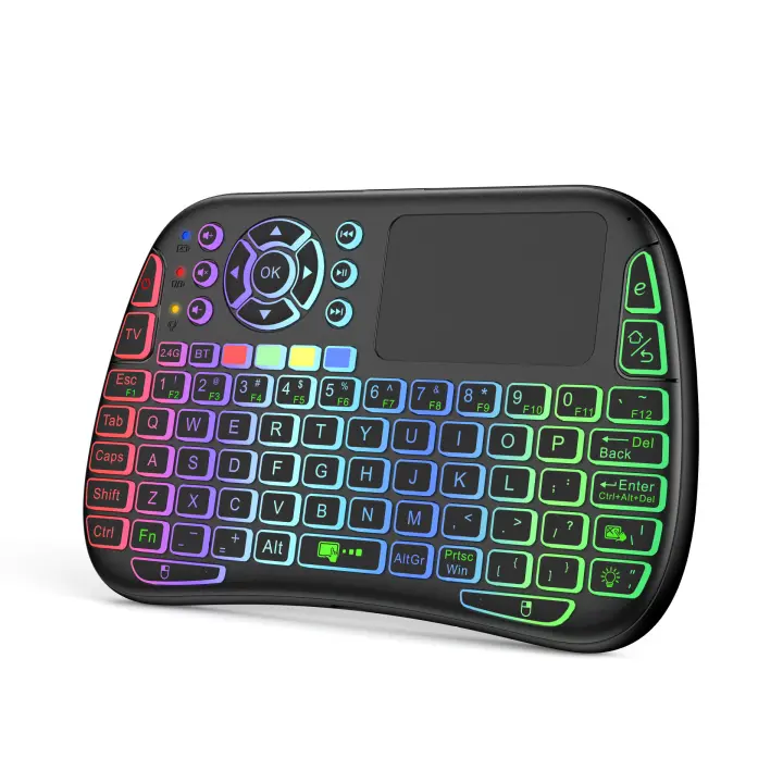 Teclado Inalámbrico Mini M9 BT&2.4G Con Retroiluminación 7 Teclas Tipo-C Ratón En Aire Remote Control Touchpad Para Android TV Box PC - 1