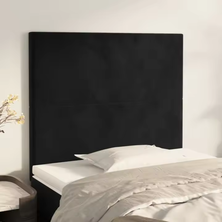 vidaXL Cabeceros 2 unidades de terciopelo negro 100x5x78/88 cm - 1