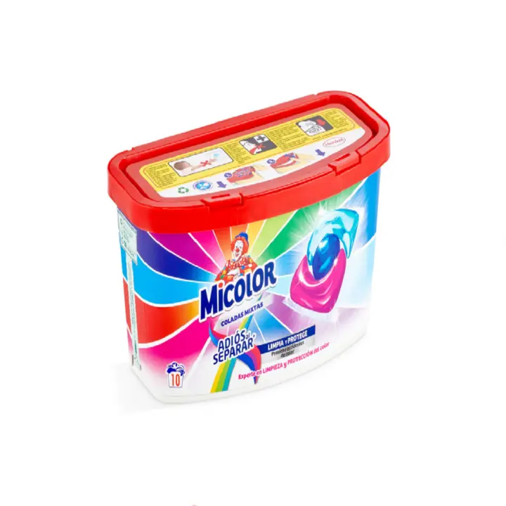 MICOLOR Detergentes liquidos en cápsulas,Coladas mixtas limpia y protege previene accidentes  de color,Adiós al separar, experto en limpieza y protección del color, 10cápsulas - 1