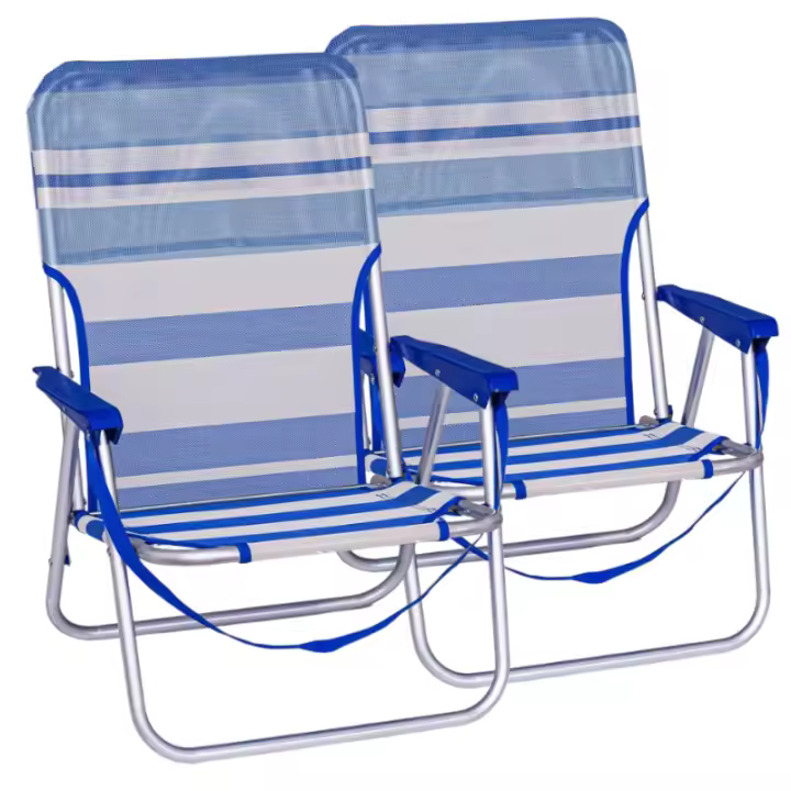 LILI HOME 🌊 Pack 2 Sillones Reclinables Sailor – 5 Posiciones - Estructura de aluminio - 61 x 66 x 110 cm ¡Y más modelos para elegir! Es perfecto para disfrutar de la playa, camping, jardín o terraza con máximo confort. Su diseño ergonómico, - 1