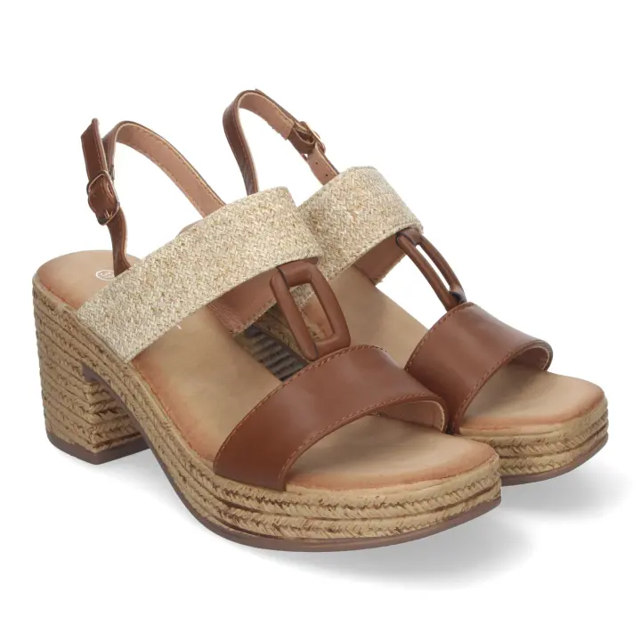 PuntoSalao Sandalias de tacón y plataforma para mujer color blanco XFH790 - 1