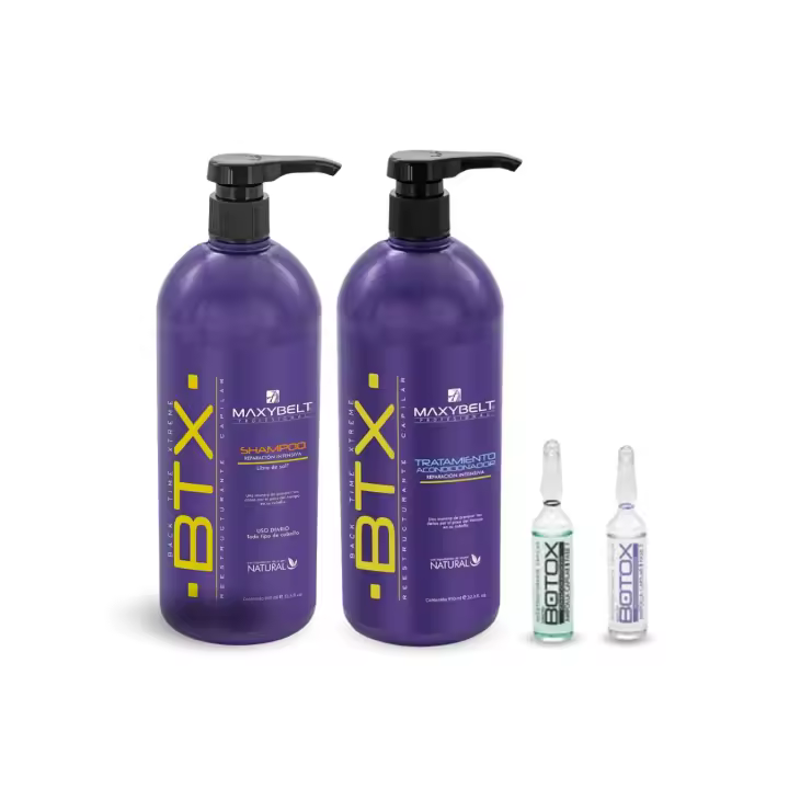 Kit Capilar Efecto Botox 950ml - Incluye Champú, mascarilla, ampolla fase 1 y ampolla fase 2 -  Reparación intensiva, Una manera de prevenir los daños por el paso del tiempo. Todo tipo de cabellos - Ingredientes de origen natural. Libre de sales. - 1