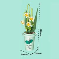 DIY MOC Vaso De Plantas Potted Vaso De Suculentas Y Cactus Gypsophila Montaña Loto Decoración De Bloques De Construcción Modelo Kit De Bloques De Plástico ABS Para Jóvenes Y Adultos - details 14