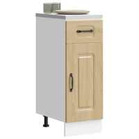 vidaXL Mueble bajo de cocina Kalmar madera de ingeniería en color Gris hormigón/Negro/Roble artisan y más | almacenamiento funcional diseño moderno para baño dormitorio sala - details 7