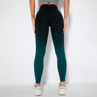 Leggings De Yoga Para Mujer Con Gradiente De Color Y Levantamiento De Glúteos Pantalones De Running Fitness Secado Rápido Talla True Leggings De Cintura Elástica De Nylon - details 13