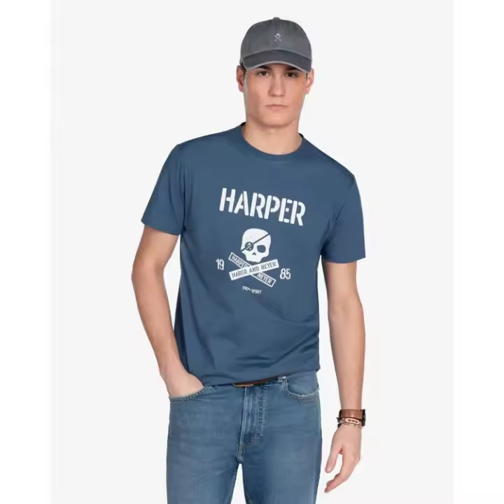 Camiseta Skull Wash Blue - Harper & Neyer - Camiseta Hombre - 1