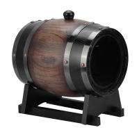 Barrel De Vino Vintage De 3L Con Façade En Madera De Roble Negro Accesorios Para Vino Gran Capacidad Para Brandy Y Whisky - details 7