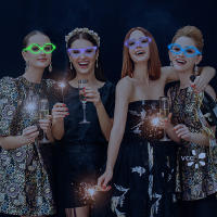 10 Pcs Gafas Luminosas Con Luz Neon Fluorescente Para Fiesta Bar Party Regalo Para Adultos Y Niños Cumpleaños Accesorios De Fiesta - details 10