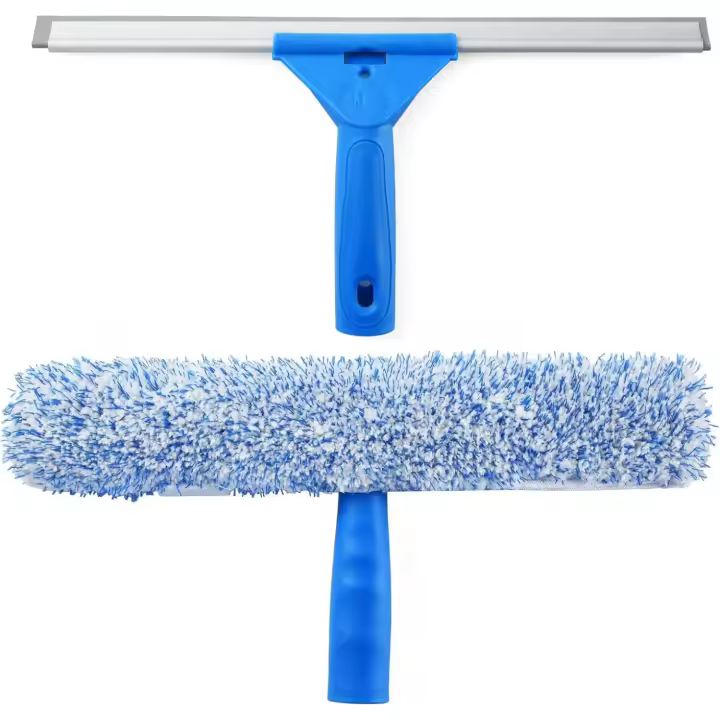 Combos De Limpieza De Ventanas 35cm Con Esqueegee Y Limpia Vidrio De Microfibra Para Baño Herramienta De Limpieza Ecológica Con Mango De Plástico - 1