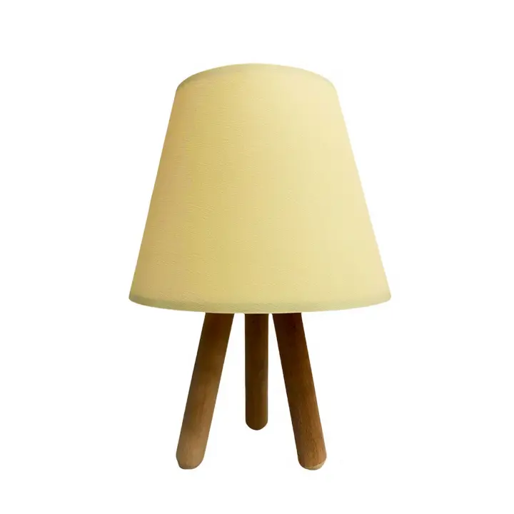 Lámpara de sobremesa WELLHOME, Pie de madera Color Crema Natural - 1