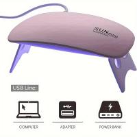 Lámpara De Secado De Uñas Mini USB Con Interfaz De Doble Uso Lámpara De Pastelillo Plegable Para Uñas LED Material PP - details 9