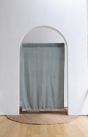Cortina De Puerta De Estilo Japonés En Algodón Y Lino Sin Perforaciones Cortina Coreana Para Hogar Con Diseño Estripado - details 21