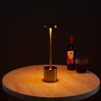 Lámpara De Mesa Clásica De Metal Recargable Por USB Luz Nocturna Sin Ajuste De Intensidad Táctil Decoración Para Hotel Y Bar 3 Niveles De Iluminación Para El Hogar - details 12