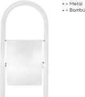 BERILO Portarrollos de papel higiénico con escobillero de bambú, material: metal, plástico y bambú, soporte para papel higiénico - details 5