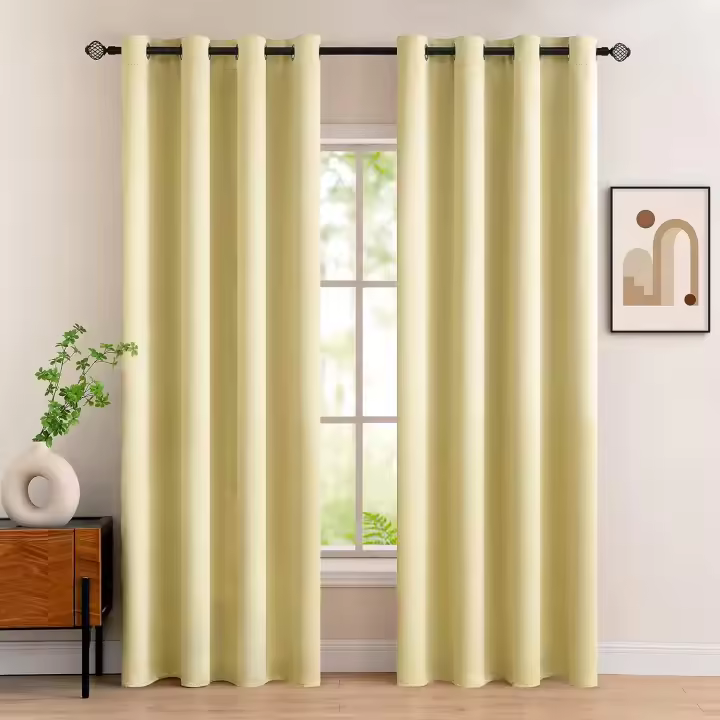 Cortinas de Tela Lisa  de 140x260cm, Cortina Semi Transparente, con 13 Colores Disponible, material 100% Poliéster de Calidad y Resistencia, Cortina Para Salón Dormitorio y Oficina, Moderna Decorativa, Envío desde españa. - 1