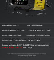Cargador De Batería Automático Inteligente 12V/24V Para Coche Con Reparación De Pulso Para AGM Gel Ácido Plomo Carga 7 Segmentos - details 27