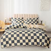 Juego De Sábanas Con Estampado Cuadriculado 3 Piezas Para Dormitorio Y Habitación De Invitados (1 Funda De Edredón + 2 Fundas De Almohada, Sin Relleno) Material De Algodón 100% Técnica De Tejido Otras Estilo Geométrico - details 6