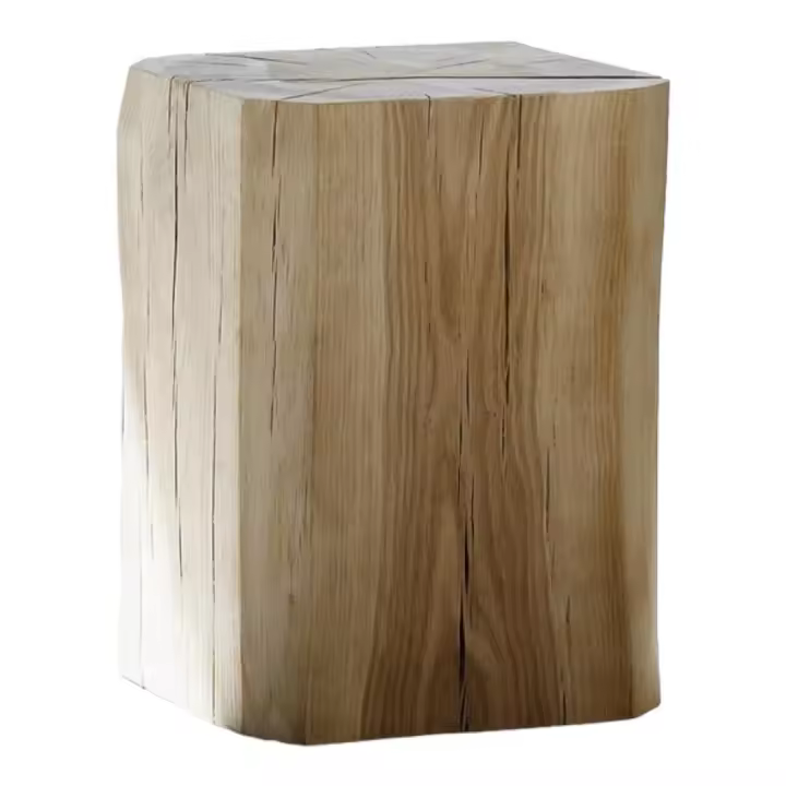 MADERTERRANEO Cubo Taburete de Roble Macizo de 45x30x30 cm (alto x ancho x ancho) - 1