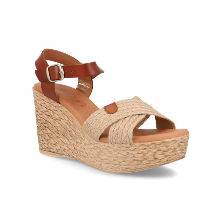 RA26 - BDA SANDALIAS DE CUÑA   COLORES : CUERO / BEIGE  TALLAS : 35 AL 41  CORTE EXTERIOR : PIEL  FORRO INTERIOR : PIEL  PLANTILLA : PIEL / GEL  ALTURA TACÓN / CUÑA : 6 CM.  PISO : SINTÉTICO - 1